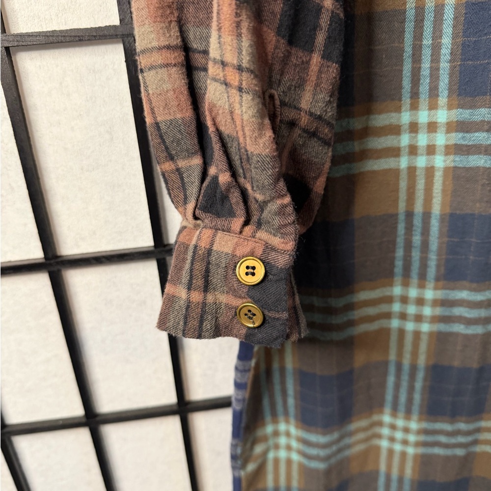 NATURAL LIFE Esme Long Sleeve Plaid Shirt Dress 100% Cotton M - Picture 5 of 7